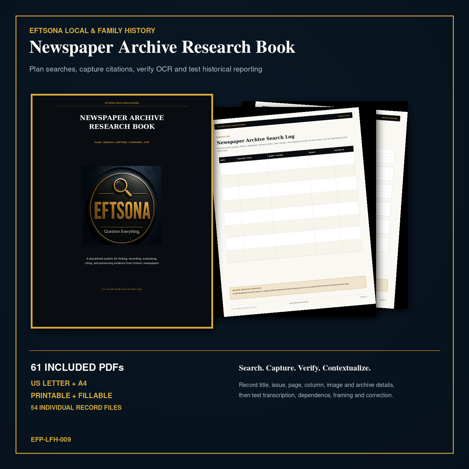 Eftsona Newspaper Archive Research Book